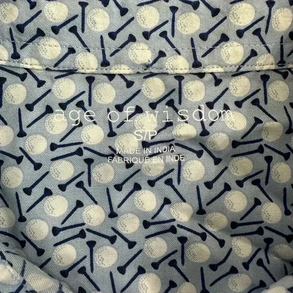 Age Of Wisdom Golf Ball & Golf tee button up short sleeve shirt size Small - Picture 4 of 7